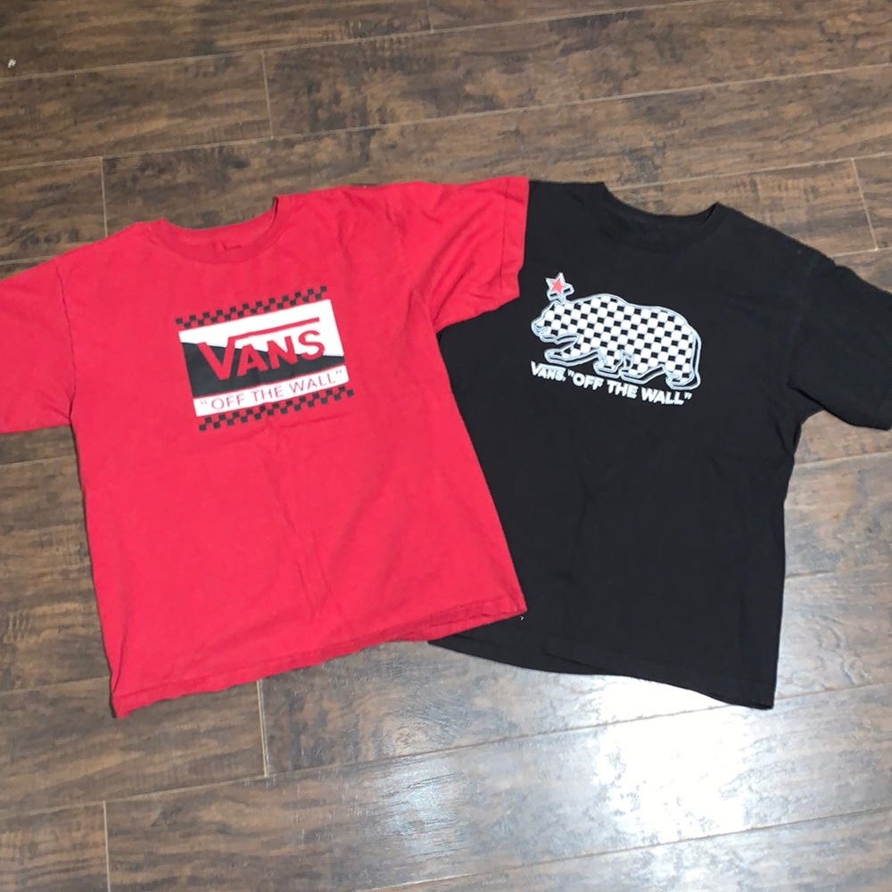 red and black vans t shirts